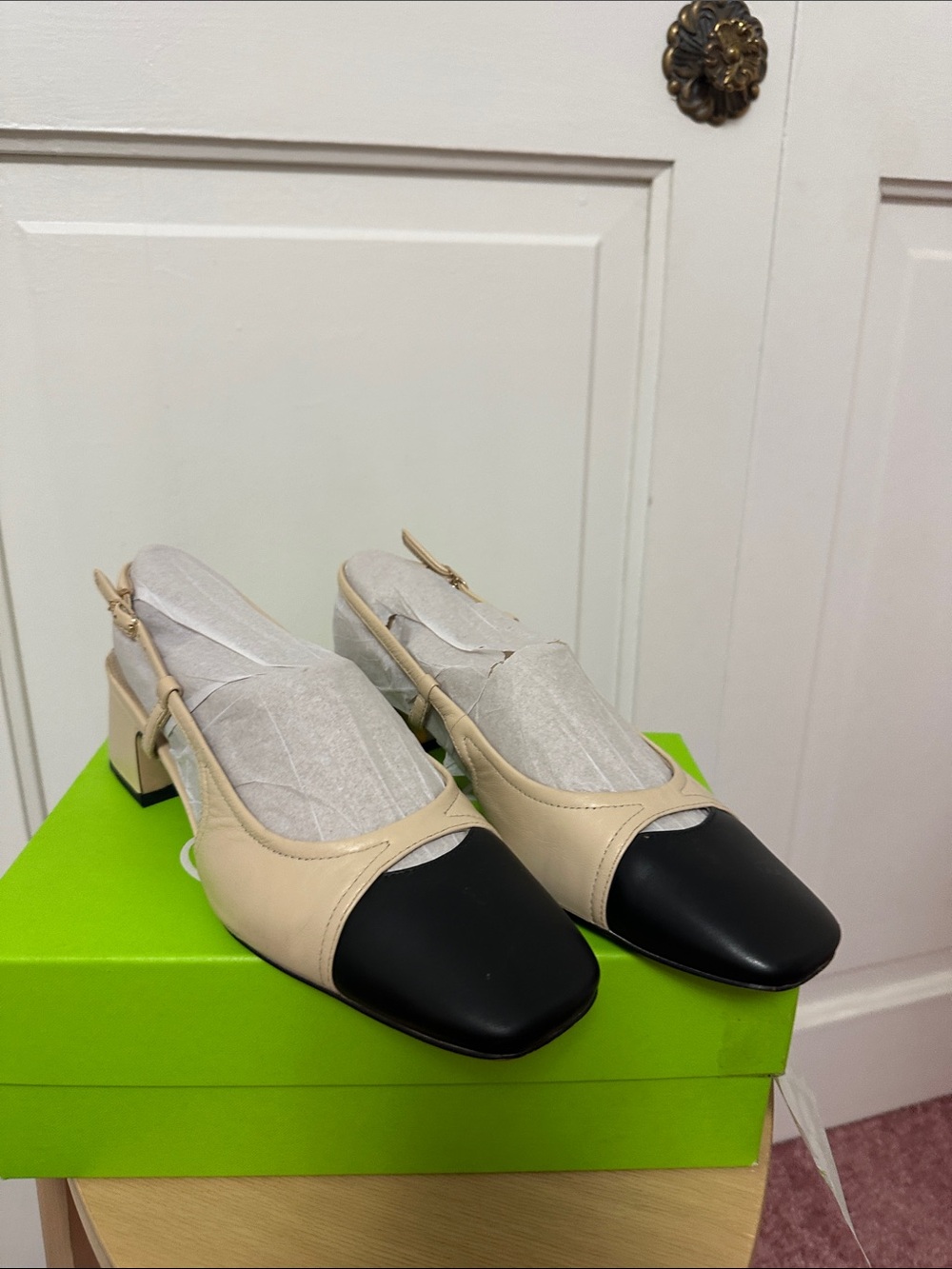Sam Edelman Tarra Slingback Block Heels in Sand Leather